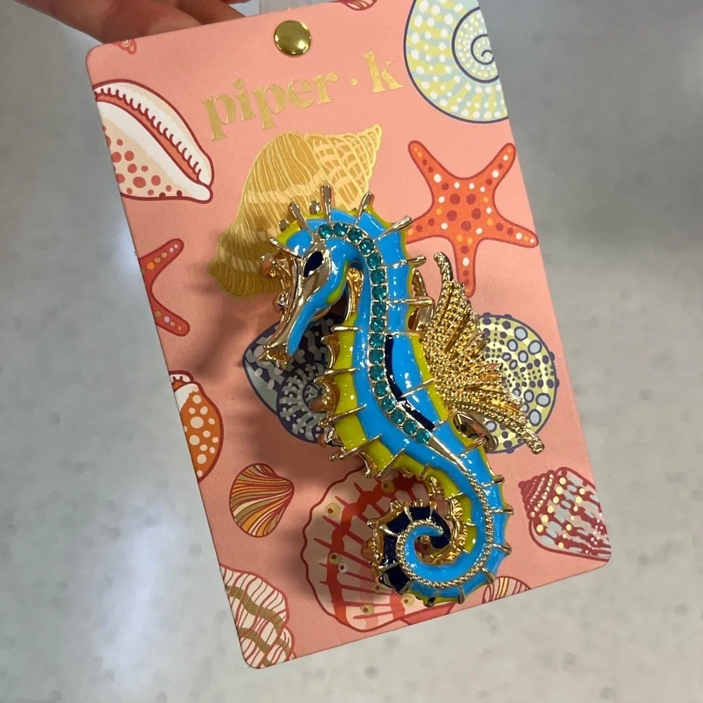 NWT ⚜️🩵⚜️ Piper K Gorgeous Seahorse Hair Claw Clip - Picture 5 of 14
